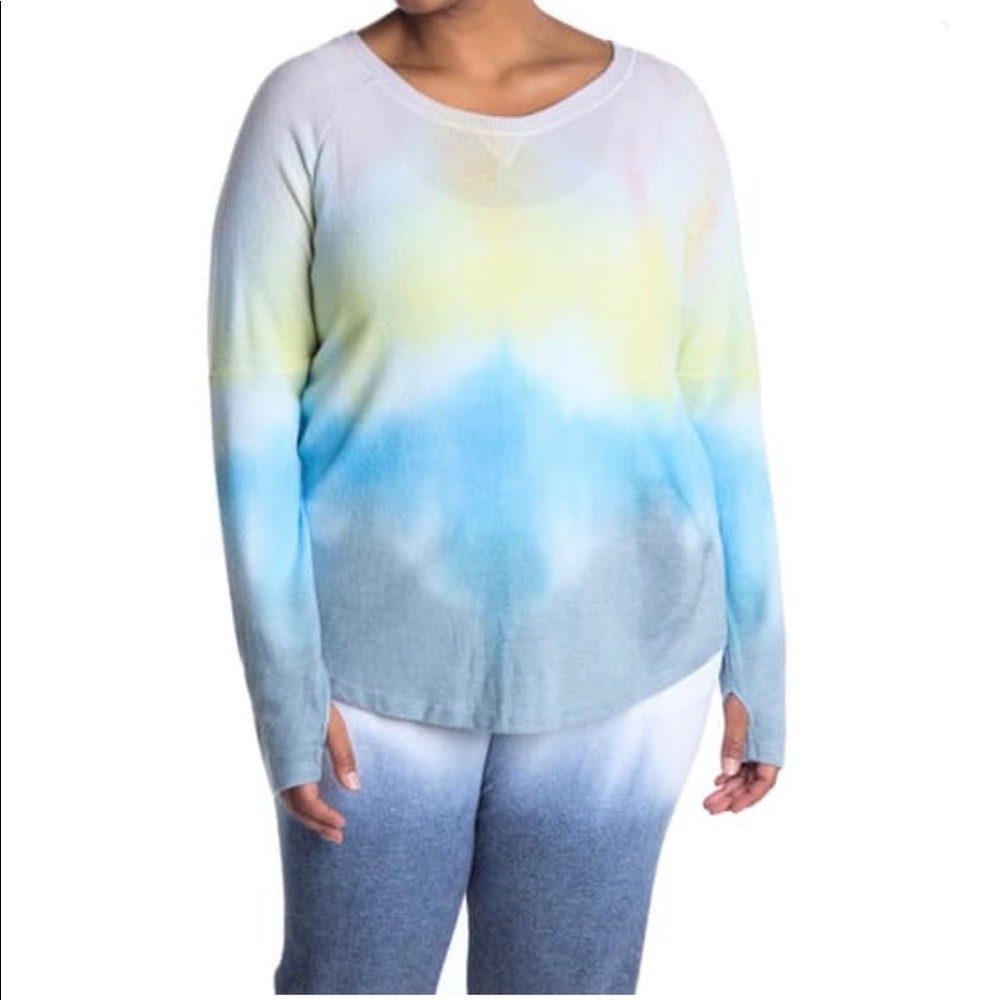 Theo And Spence Rainbow Stripe Tie-Dye Pullover Size Small